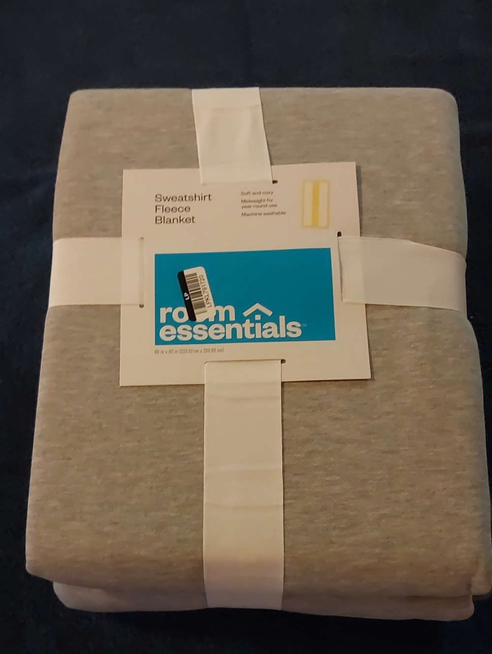 Room Essentials Sweatshirt Fleece Blanket - Heather Gray